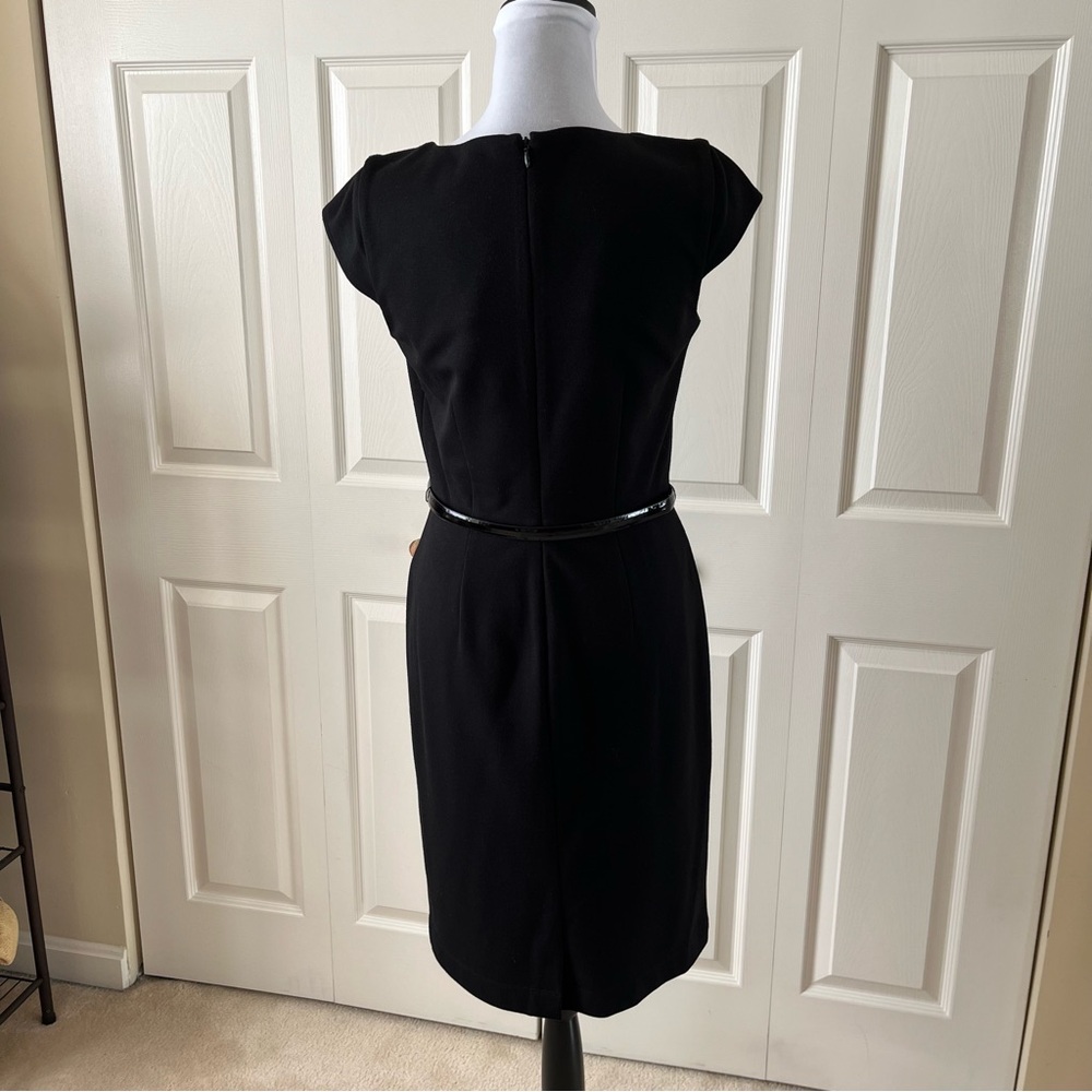 Calvin Klein Black Midi Dress with Belt - Picture 2 of 4